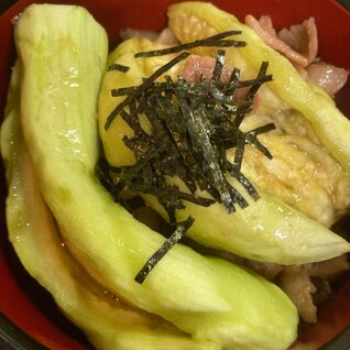 レンジで時短！茄子の蒲焼き丼